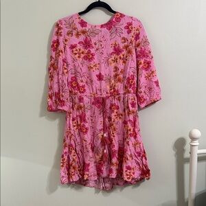 LOFT Pink and Orange Floral romper